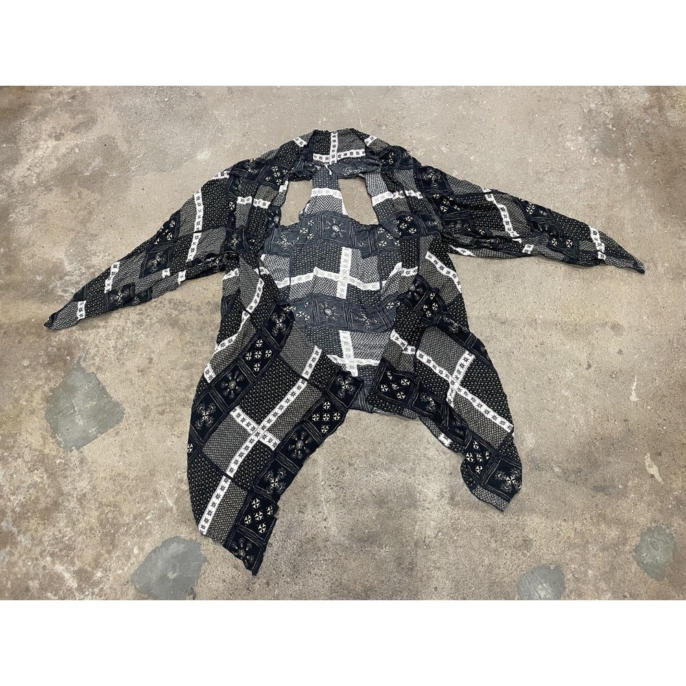 Free People Kimono Jacket Womens‎ XS/S Black Patchwork Boho Open Front
